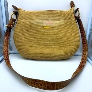 ERIC JAVITS straw tan shoulder bag